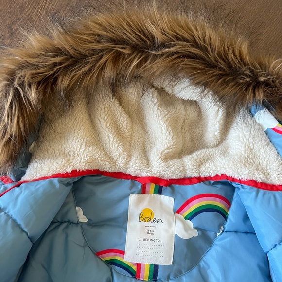 Boden Cosy Waterproof Winter Coat Rainbow - Picture 9 of 9